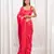 pink cutdana border satin embroidered saree with stitched blouse