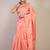 peach zari work cotton silk blend bhagalpuri ethnic saree with unstitched blouse