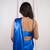 Royal blue cutdana border satin embroidered saree with stitched blouse