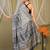 grey zari work cotton silk blend bhagalpuri ethnic saree with unstitched blouse