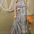 grey zari work cotton silk blend bhagalpuri ethnic saree with unstitched blouse
