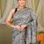 grey zari work cotton silk blend bhagalpuri ethnic saree with unstitched blouse