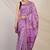 violet zari work cotton silk blend bhagalpuri ethnic saree with unstitched blouse