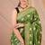 dark green zari work cotton silk blend bhagalpuri ethnic saree with unstitched blouse