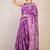 violet zari work cotton silk blend bhagalpuri ethnic saree with unstitched blouse