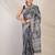 grey zari work cotton silk blend bhagalpuri ethnic saree with unstitched blouse