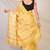 Yellow zari work cotton silk blend bhagalpuri ethnic saree with unstitched blouse
