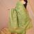 green zari work cotton silk blend bhagalpuri ethnic saree with unstitched blouse