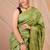 green zari work cotton silk blend bhagalpuri ethnic saree with unstitched blouse