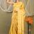 Yellow zari work cotton silk blend bhagalpuri ethnic saree with unstitched blouse