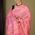 light pink zari work cotton silk blend bhagalpuri ethnic saree with unstitched blouse