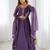  Purple Sequins Silk Anarkali Gown With Dupatta