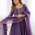  Purple Sequins Silk Anarkali Gown With Dupatta