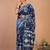 navy blue zari work cotton silk blend bhagalpuri ethnic saree with unstitched blouse