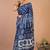 navy blue zari work cotton silk blend bhagalpuri ethnic saree with unstitched blouse