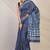navy blue zari work cotton silk blend bhagalpuri ethnic saree with unstitched blouse