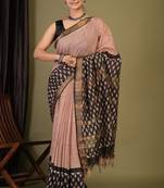 multicolor zari work, sequence, tassle cotton silk blend bhagalpuri ethnic saree with unstitched blouse