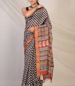 multicolor zari work, sequence, tassle cotton silk blend bhagalpuri ethnic saree with unstitched blouse