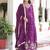 Purple Embroidered Silk Gown With Dupatta