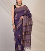 wine zari work, tassle jay shree cotton fine bhagalpuri ethnic saree with unstitched blouse