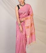 pink zari work, tassle jay shree cotton fine bhagalpuri ethnic saree with unstitched blouse