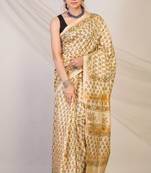 beige zari work, tassle jay shree cotton fine bhagalpuri ethnic saree with unstitched blouse