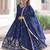 Blue Embroidered Silk Gown With Dupatta
