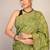 green zari work, tassle cotton silk blend bhagalpuri ethnic saree with unstitched blouse