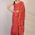 red zari work, tassle cotton silk blend bhagalpuri ethnic saree with unstitched blouse
