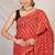 red zari work, tassle cotton silk blend bhagalpuri ethnic saree with unstitched blouse