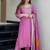Lavendor Viscose Simmer Embroidery Work Straight Kurta Pant and Dupatta Set