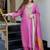 Lavendor Viscose Simmer Embroidery Work Straight Kurta Pant and Dupatta Set