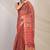 red zari work, tassle cotton silk blend bhagalpuri ethnic saree with unstitched blouse