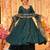 Green Chanderi Embroidery Work Flared Anarkali Sharara and Dupatta Set
