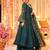 Green Chanderi Embroidery Work Flared Anarkali Sharara and Dupatta Set