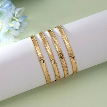 Gold color 1 set of fashion bangle size: 2.2 (plkb121gld-2.2) 1