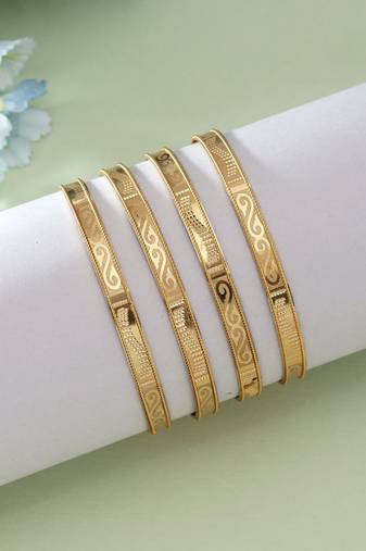 Gold color 1 set of fashion bangle size: 2.2 (plkb121gld-2.2)