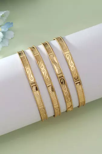 Gold color 1 set of fashion bangle size: 2.2 (plkb121gld-2.2)