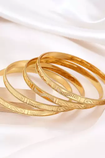 Gold color 1 set of fashion bangle size: 2.2 (plkb121gld-2.2)