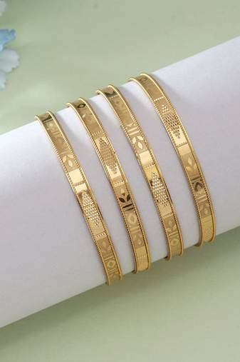 Gold color 1 set of fashion bangle size: 2.2 (plkb122gld-2.2)