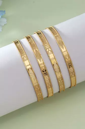 Gold color 1 set of fashion bangle size: 2.2 (plkb122gld-2.2)