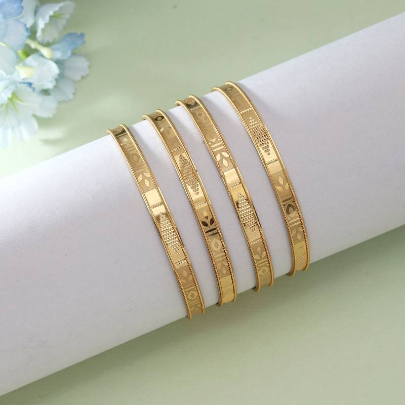 Gold color 1 set of fashion bangle size: 2.2 (plkb122gld-2.2)
