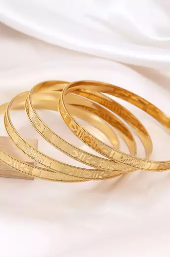 Gold color 1 set of fashion bangle size: 2.2 (plkb122gld-2.2)