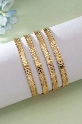 Gold color 1 set of fashion bangle size: 2.2 (plkb123gld-2.2)