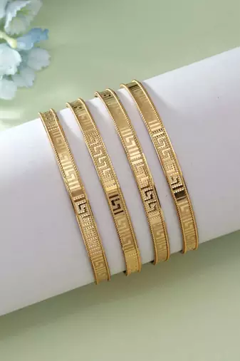 Gold color 1 set of fashion bangle size: 2.2 (plkb123gld-2.2)