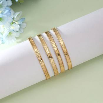 Gold color 1 set of fashion bangle size: 2.2 (plkb124gld-2.2) 1