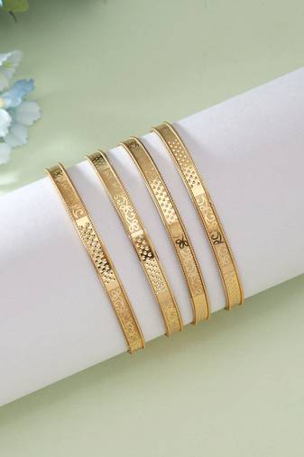 Gold color 1 set of fashion bangle size: 2.2 (plkb124gld-2.2)