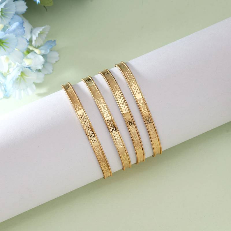 Gold color 1 set of fashion bangle size: 2.2 (plkb124gld-2.2)
