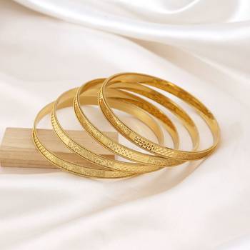 Gold color 1 set of fashion bangle size: 2.2 (plkb124gld-2.2) 2
