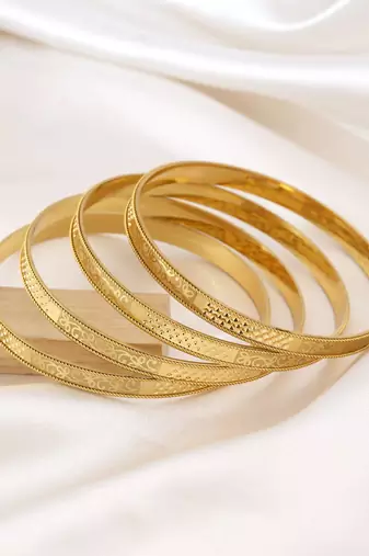 Gold color 1 set of fashion bangle size: 2.2 (plkb124gld-2.2)